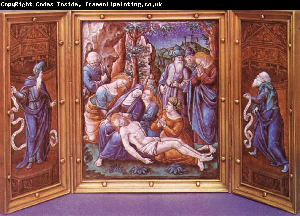 unknow artist Limoges enamel triptych